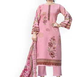 DRAVINAM Trends Embroidered Pure Cotton Unstitched Dress Material-image-78