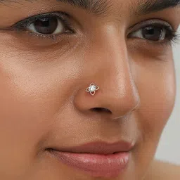 Mia by Tanishq 14KT Floral Dream Gold & Diamond Nose Pin - 0.38 gm image 4