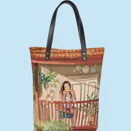 Kalankit Graphic Printed Shopper Vegan Leather Oversized Tote Bag-picture-25