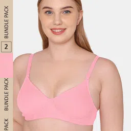 Tweens Pack Of 2 Lightly Padded Non-Wired All Day Comfort Cotton T-shirt Bra-image-77