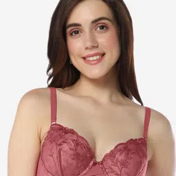 Amante Lace Underwired Lightly Padded Balconette Bra With All Day Comfort-image-3