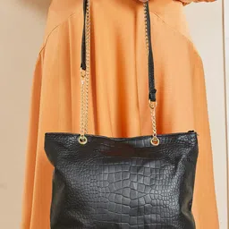 Styli Women Chain Drop Textured Bag-image-93