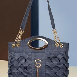 PARSLEY Textured Self Design Structured Handheld Bag-picture-43