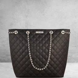 FLYING BERRY Black Textured PU Bucket Shoulder Bag with Quilted-picture-14