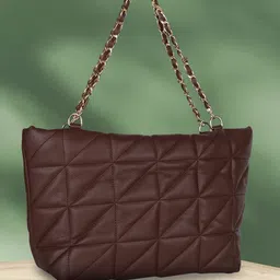 MINI WESST Textured Shoulder Bag With Quilted-picture-33