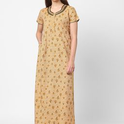 Sweet Dreams Yellow Printed Maxi Nightdress-picture-36
