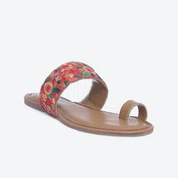 Biba Women Red One Toe Flats with Embroidered-image-73