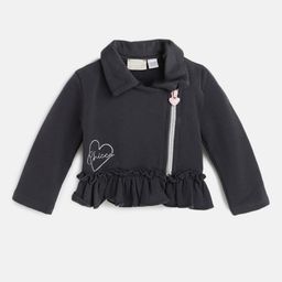 Chicco Girls Spread Collar Cotton Open Front Jacket-picture-48