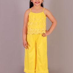 LIL DRAMA Girls Self Design Sleeveless Basic Jumpsuit-picture-4