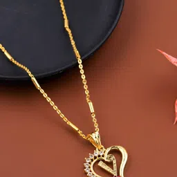 JEWEL WORLD Gold-Plated Letter V Necklace-picture-26