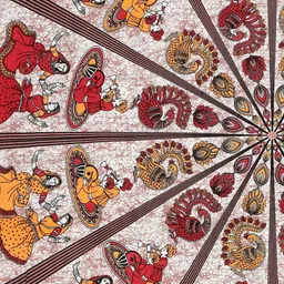 MILAAV Red Ethnic Motifs 144 TC Single Bedsheet with 1 Pillow Covers image 3