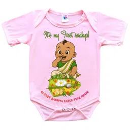 Cute Pals Infants Kids Typography Printed Envelope Neck Cotton Romper-picture-30