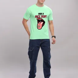 FALTU.CO Men Printed Drop-Shoulder Sleeves Pure Cotton T-shirt image 2