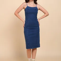 Nifty Denim Bodycon Midi Dress-picture-38