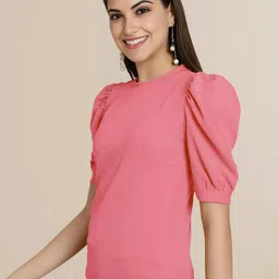 Mast & Harbour Pack of 2 Solid V Neck Puff Sleeves Top image 5