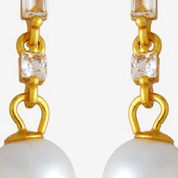 Kushal's Fashion Jewellery Gold-Plated 92.5Silver Zircon Classic Drop Earrings image 4