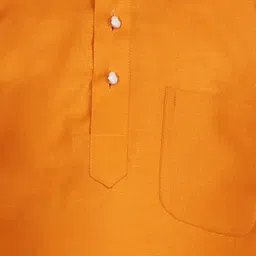 SG YUVRAJ Boys Orange & White Solid Kurta with Pyjamas image 3