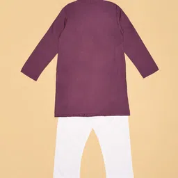 indus route by Pantaloons Boys Floral Embroidered Sequinned Straight Kurta With Pyjama image 5