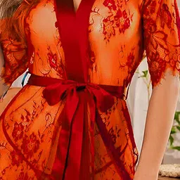 Aamarsh Self Design Shoulder Straps Net Baby Doll image 4