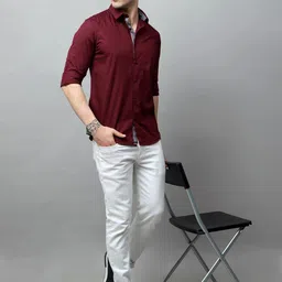 SZN Men Standard Opaque Spread Collar Shirt-picture-19