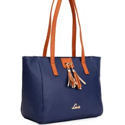Lavie Navy Structured Shoulder Bag with Tasselled image 2