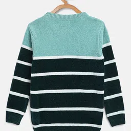 Octave Boys Blue & Green Striped Pullover image 2