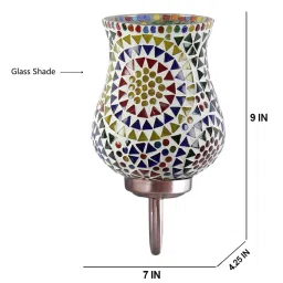 new era Mosaic Multicolored Glass Wall Mounted Lamp with Steel Base image 3
