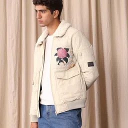 Mr Bowerbird Floral Embroidered Detail Padded Jacket With Detachable Sherpa Trim image 5