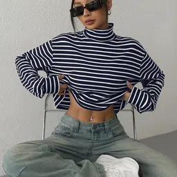 StyleCast x Revolte Striped Crop Top image 4