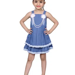 VALUE CREATION Girls Applique Shoulder Straps A-Line Dress image 1