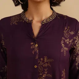 LIMEROAD Women Ethnic Motifs Printed Thread Work Kurta image 2