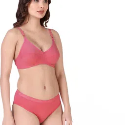 samvar Women Red,Maroon Cotton Bra Panty Set for Lingerie Set Undergarments Pack of 2 image 5