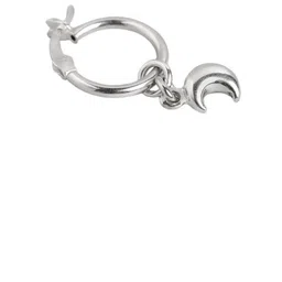 VANBELLE 925 Sterling Silver Rhodium Plated Half Moon Hoop Earring image 4