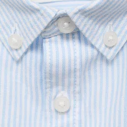 Mango Kids Boys Pinstripes Pure Cotton Shirt image 3