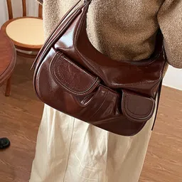 KPOP Women Solid Structured Shoulder Bag image 5