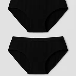 Moda Rapido Pack Of 2 Cotton Hipster Briefs + P-2 SUPER IND BLACK BLACK_S image 2