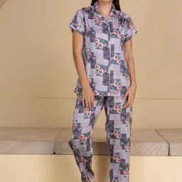 NIJANAND TEXTILE Floral Printed Shirt With Pyjamas-picture-24