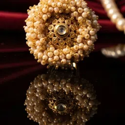 MISS ASTUTE Women Gold-Plated Stones Studded & Beaded Finger Ring-picture-27