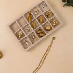 THE BIG TROVE Cream-Coloured Set of 1 Reusable Jewellery Organiser Organisers-picture-13