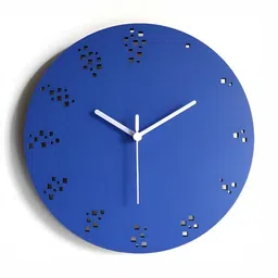 QEZNEF Blue Solid Geometric Traditional Wall Clock-picture-11