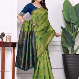 HERE&NOW Woven Design Zari Banarasi Saree image 5