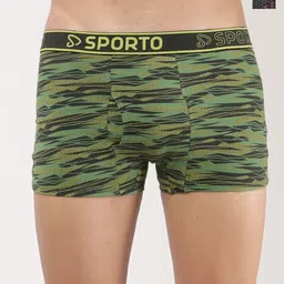 SPORTO Men Pack Of 2 Printed Cotton Trunk SP-TR-M1021-BLK-OLI-XL-2P-RE-picture-37