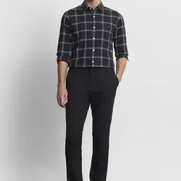 Mufti Men Slim Fit Checked Spread Collar Cotton Casual Shirt-picture-40