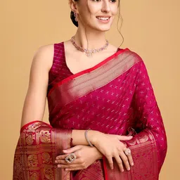 VS MALL Woven Design Zari Saree image 4
