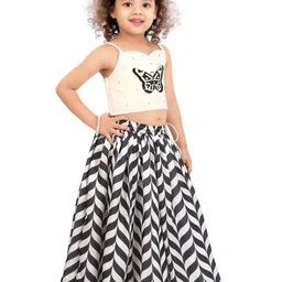 Pragya Exclusive Girls Embellished Beads and Stones Ready to Wear Lehenga & image 4