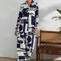 Libas Printed Shirt With Palazzos Co-Ords image 1