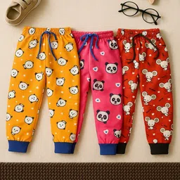 CORTICA Infant Boys Pack Of 3 Printed Cotton Track Pants-picture-23