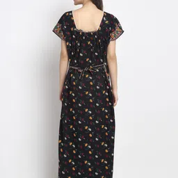 Secret Wish Black Printed Maxi Nightdress image 4