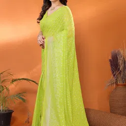 V3 FASHION STUDIO Embellished Sequinned Poly Georgette Heavy Work Saree image 5