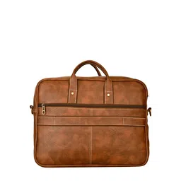 LOREM Unisex Tan Textured Messenger Bag image 2